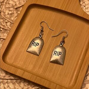 Silver Tombstone Earrings